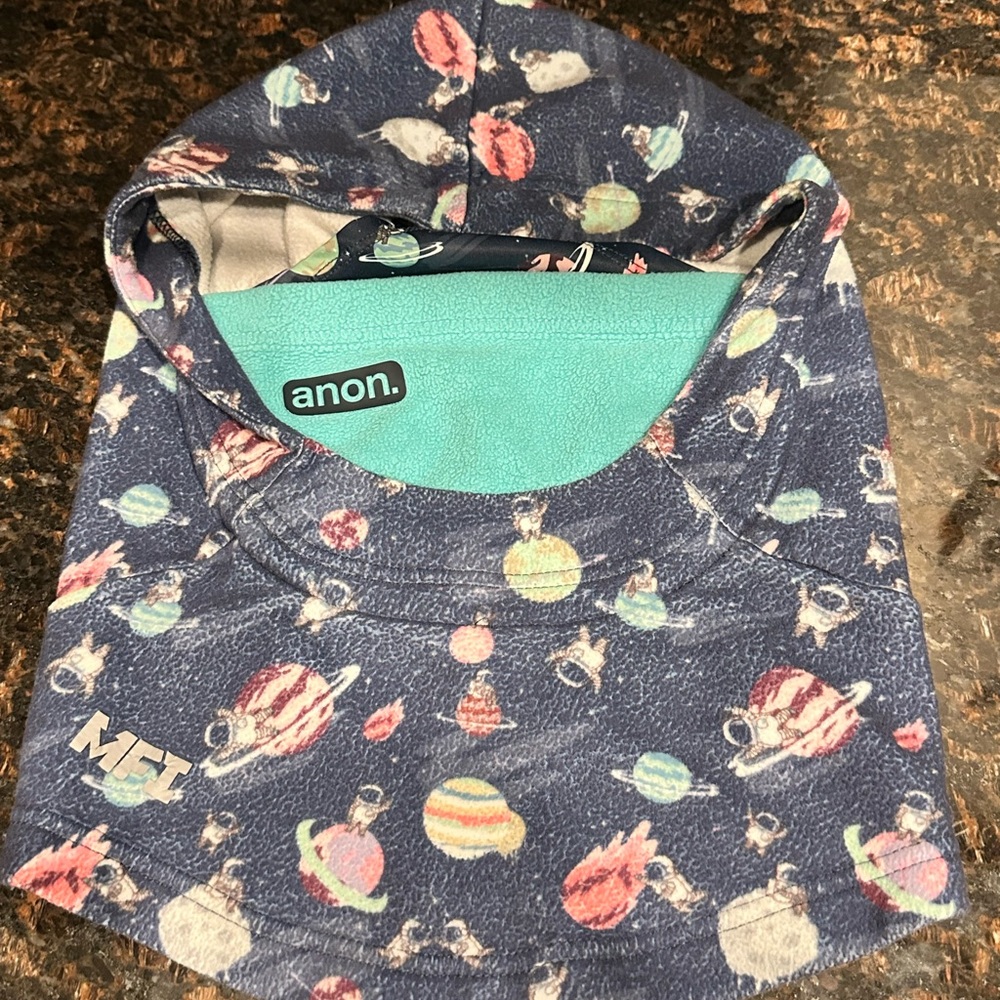 Anon. Kids Navy Space-Print Hooded Neck Gaiter